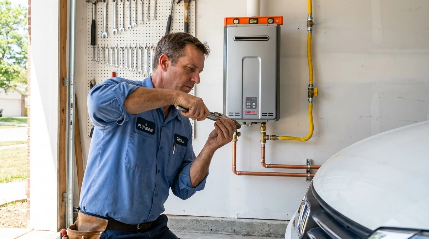 Tankless water heater installation by a Johns Plumbing LLC plumber in Water Valley